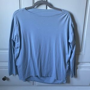 Lululemon long sleeve light blue “back in action” tee